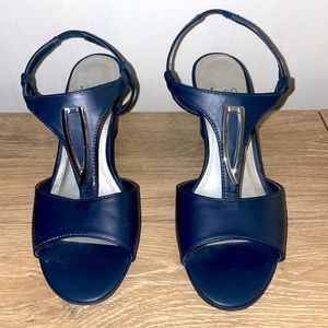 Navy Wedge Heel